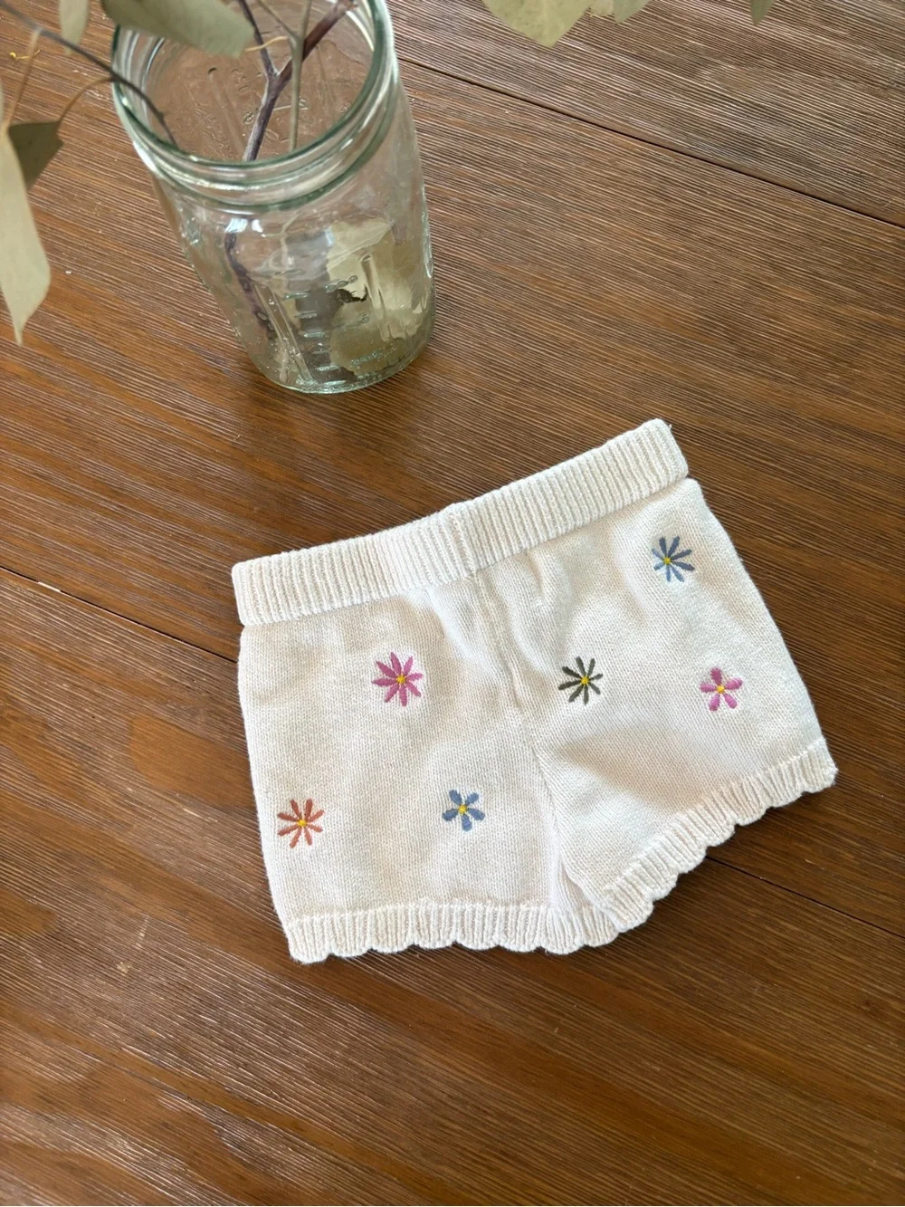 Old navy White Knit Floral-Embroidered Kids Shorts